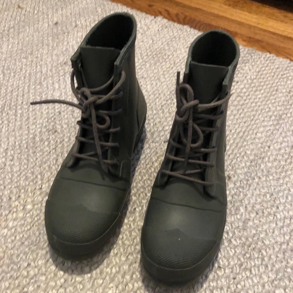 Hunter brand rubber rain boots